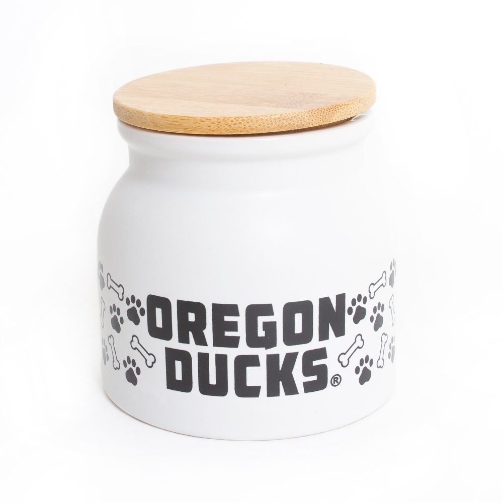Oregon, Spirit Product, White, Pet Accessories, Gifts, 16.9 ounce, Stoneware, Bamboo lid, Dog Paw, jar, 586362